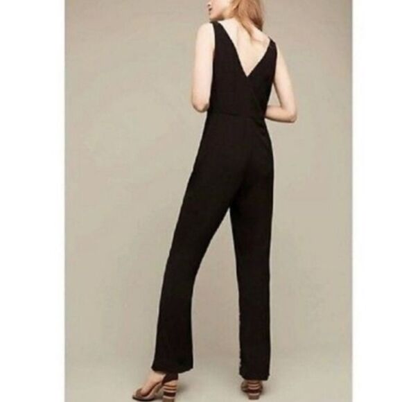 Anthropologie HD In Paris Women’s 0 Embroidered‎ Wide Leg Jumpsuit Black Western - Picture 12 of 12
